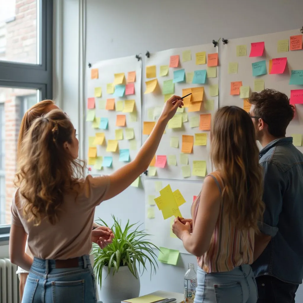 Team diskutiert Strategie